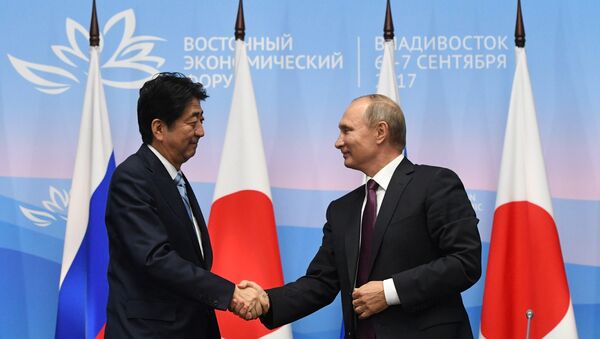 俄总统普京与日本首相安倍 - 俄罗斯卫星通讯社