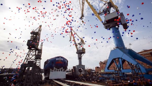 俄西伯利亚号核动力破冰船船体 - 俄罗斯卫星通讯社