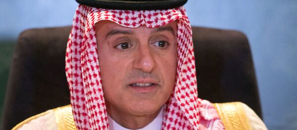 Министр иностранных дел Саудовской Аравии Адель аль-Джубейр во время встречи с министром иностранных дел РФ Сергеем Лавровым в Джидде. - 俄羅斯衛星通訊社