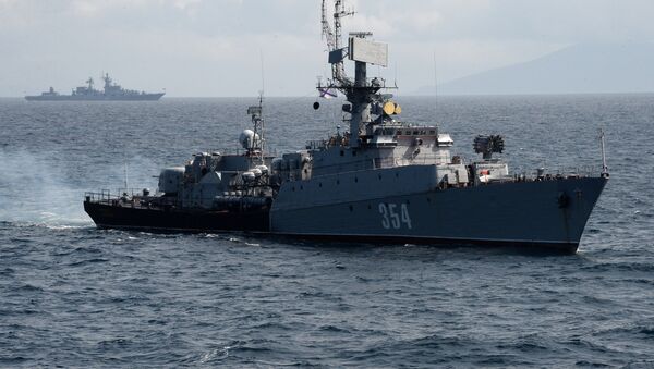 俄中海軍艦艇在黃海海域擊沈假想敵潛艇 - 俄羅斯衛星通訊社