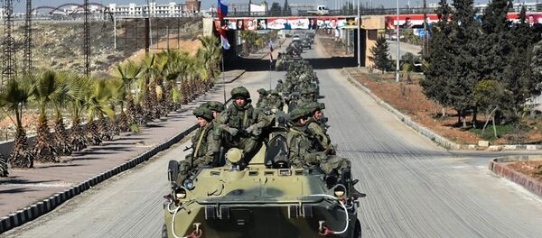 敘利亞阿勒頗舉行紀念犧牲的俄敘軍人紀念石揭幕儀式 - 俄羅斯衛星通訊社