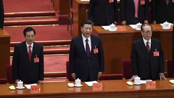 中國共產黨中央委員會總書記習近平18日在中國共產黨第十九次全國代表大會作報告 - 俄羅斯衛星通訊社