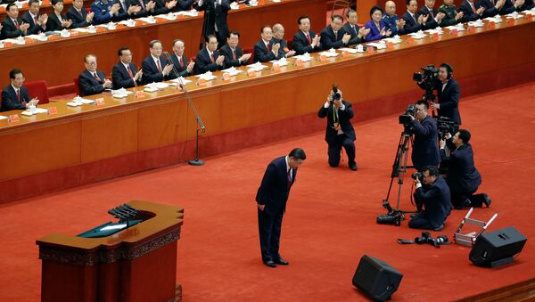 Председатель КНР Си Цзиньпин на открытии 19 съезда Коммунистической партии Китая в Пекине - 俄羅斯衛星通訊社