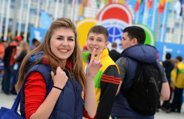 在索契举行的第19届世界青年大学生联欢节上的参与者 - 俄罗斯卫星通讯社