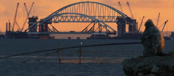 通往克里米亚的大桥公路段桥跨已完全拼接 - 俄罗斯卫星通讯社