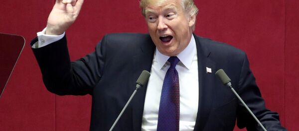 Президент США Дональд Трамп выступает с речью на Национальном собрании в Сеуле, Южная Корея - 俄罗斯卫星通讯社
