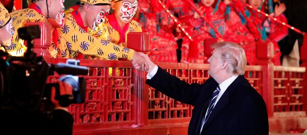Президент США Дональд Трамп на представлении в Запретном городе в Пекине, Китай - 俄羅斯衛星通訊社