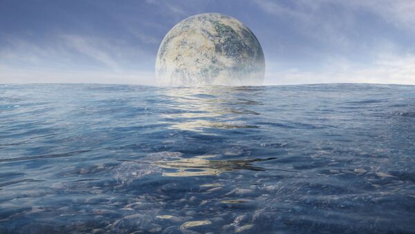 Экзолуна на фоне моря экзопланеты - 俄罗斯卫星通讯社