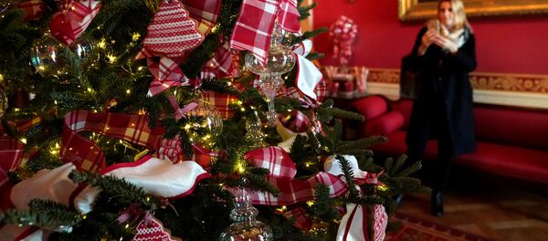 Наряжаная елка в Красной комнате Белого дома Наряжаная елка в Красной комнате Белого дома - 俄罗斯卫星通讯社
