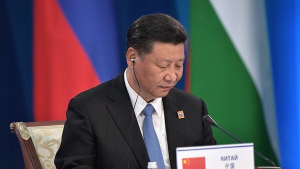 Председатель КНР Си Цзиньпин на заседании совета глав государств - членов Шанхайской организации сотрудничества - 俄羅斯衛星通訊社