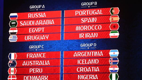 Результаты официальной жеребьевки чемпионата мира по футболу 2018 - 俄罗斯卫星通讯社