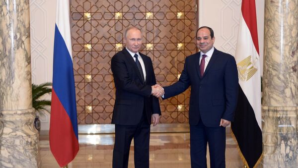 俄罗斯总统普京与埃及总统塞西 - 俄罗斯卫星通讯社