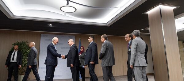 叙反对派代表与联合国叙利亚问题特使德米斯图拉 - 俄罗斯卫星通讯社