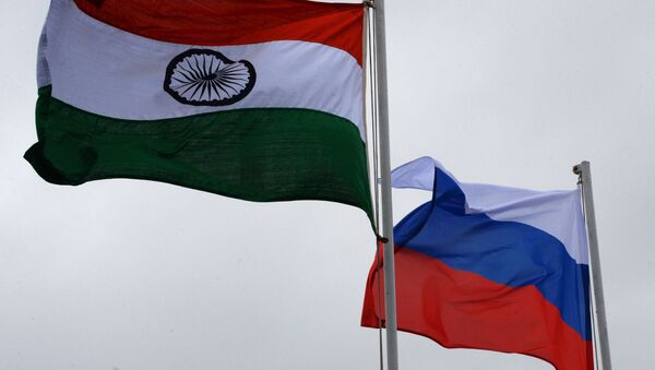 俄罗斯和印度国旗 - 俄罗斯卫星通讯社