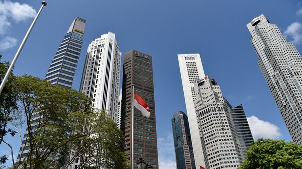 A general view of highrise office buildings at Raffles Place in Singapore - 俄罗斯卫星通讯社