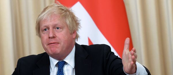 Министр иностранных дел Великобритании Борис Джонсон во время встречи с министром иностранных дел России Сергеем Лавровым Министр иностранных дел Великобритании Борис Джонсон во время встречи с министром иностранных дел России Сергеем Лавровым - 俄羅斯衛星通訊社