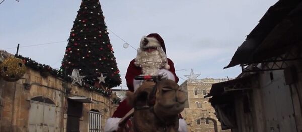 骑骆驼的圣诞老人（视频） - 俄罗斯卫星通讯社