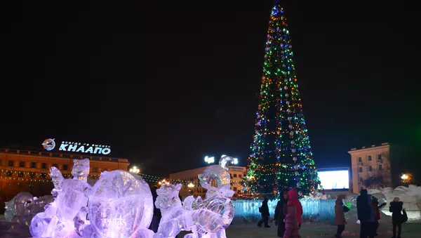 Новогодняя елка в центре Хабаровска - 俄罗斯卫星通讯社