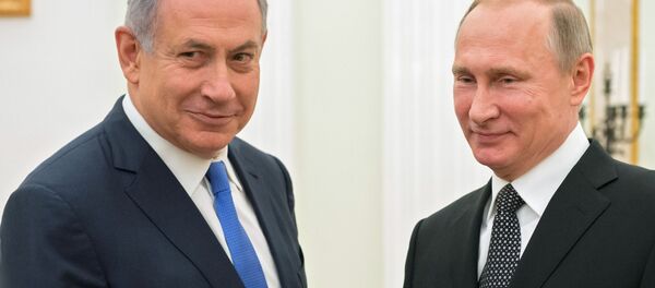 Премьер-министр Израиля Беньямин Нетаньяху и президент России Владимир Путин на встрече в Кремле - 俄羅斯衛星通訊社