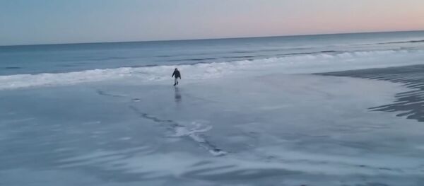 美国男子海滩滑冰（视频） - 俄罗斯卫星通讯社