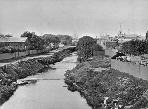 从莫斯科（Vysokoyauzsky）大桥远眺亚乌扎河四周，19世纪80年代。 - 俄罗斯卫星通讯社