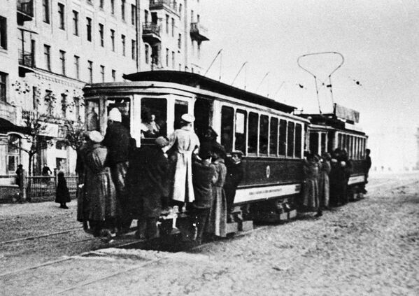 莫斯科的有轨电车，1925年。 - 俄罗斯卫星通讯社