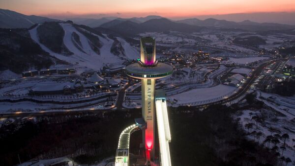 Центр прыжков на лыжах «Альпензия» в Пхенчхане, Южная Корея - 俄羅斯衛星通訊社