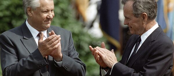 Ельцин и Джордж Буш-старший Ельцин и Джордж Буш-старший - 俄罗斯卫星通讯社