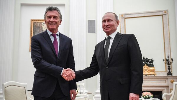 俄罗斯总统普京与阿根廷总统马克里 - 俄罗斯卫星通讯社