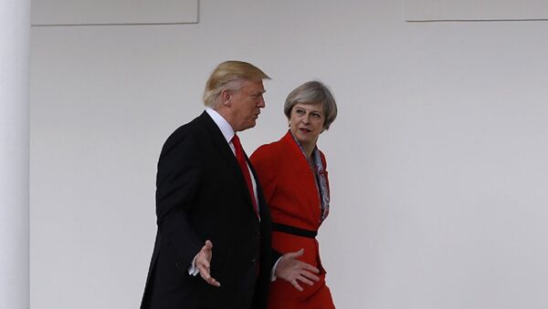 美国总统特朗普与英国首相特蕾莎·梅 - 俄罗斯卫星通讯社