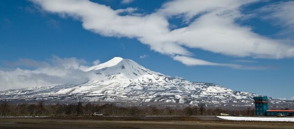 Диспетчерская вышка строящегося аэропорта Итуруп на острове Итуруп Курильской Гряды - 俄羅斯衛星通訊社