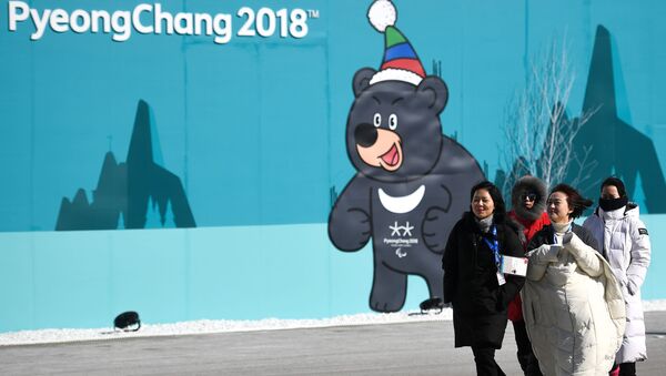 Посетители в Олимпийском парке Хвэнге в Пхенчхане - 俄罗斯卫星通讯社