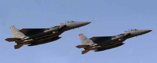 Американский бомбардировщик F-15E на авиашоу в Индии - 俄羅斯衛星通訊社
