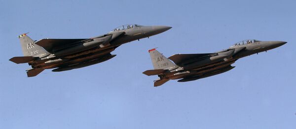 Американский бомбардировщик F-15E на авиашоу в Индии - 俄羅斯衛星通訊社