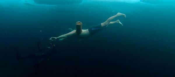 贝加尔湖冰下极限游泳 - 俄罗斯卫星通讯社