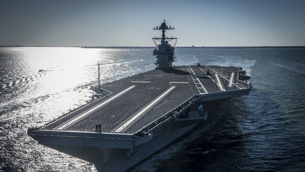USS Gerald R. Ford embarked on the first of its sea trials to test various state-of-the-art systems on its own power - 俄罗斯卫星通讯社