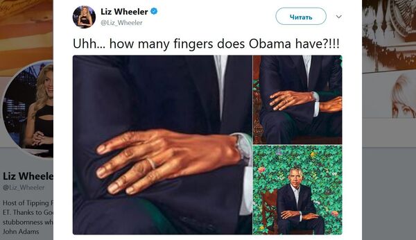 奥巴马肖像画左手有六根手指 - 俄罗斯卫星通讯社