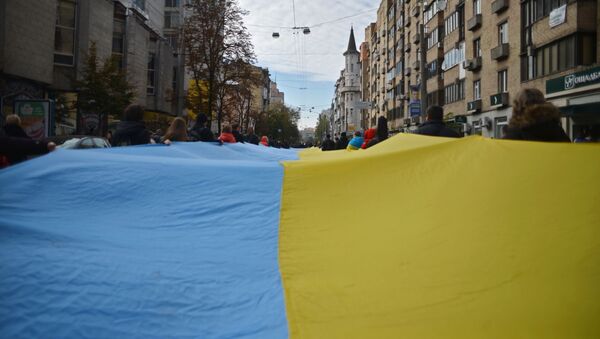 Акции в украинских городах в День защитника Украины - 俄羅斯衛星通訊社
