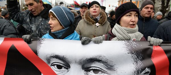 薩卡什維利的支持者在基輔舉行要求波羅申科下台的活動 - 俄羅斯衛星通訊社