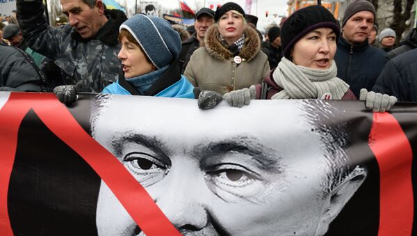薩卡什維利的支持者在基輔舉行要求波羅申科下台的活動 - 俄羅斯衛星通訊社
