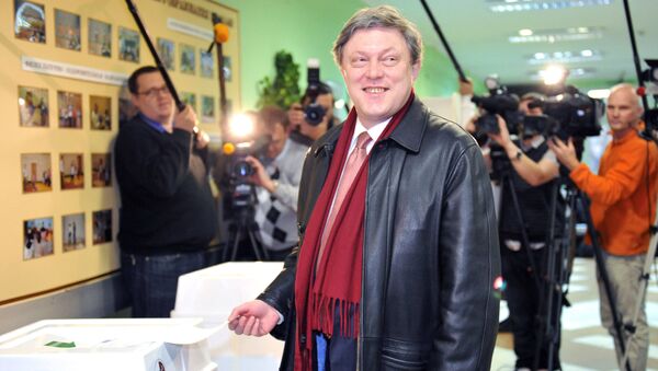 俄罗斯 “亚博卢”党候选人格里戈里·亚夫林斯基 - 俄罗斯卫星通讯社