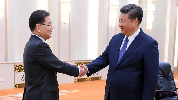習近平會見韓總統特使鄭義溶：期待朝美對話順利舉行 - 俄羅斯衛星通訊社