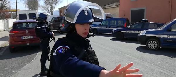 Police attend an incident in Trebes - 俄羅斯衛星通訊社