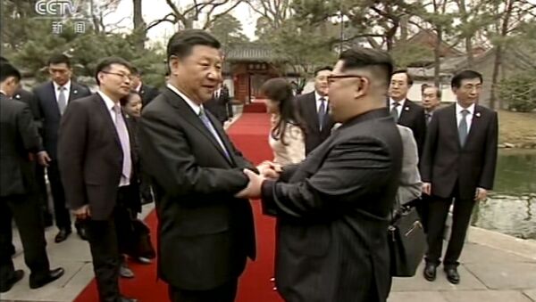 Лидер КНР Си Цзиньпин и лидер КНДР Ким Чен Ын в Пекине - 俄罗斯卫星通讯社