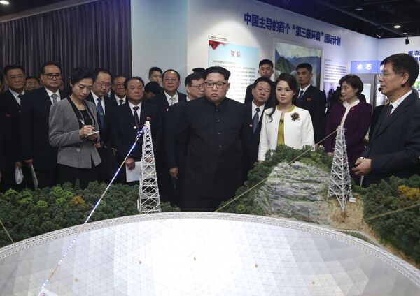 朝鲜领导人金正恩携夫人李雪主参观中国科学院创新成果展。 - 俄罗斯卫星通讯社