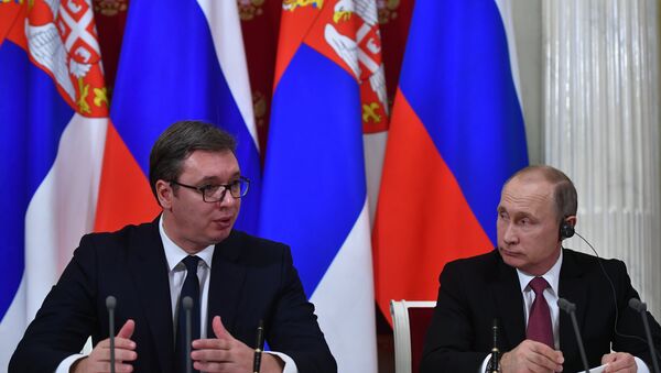 俄羅斯總統普京與塞爾維亞總統武契奇 - 俄羅斯衛星通訊社