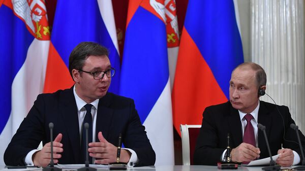 俄罗斯总统普京与塞尔维亚总统武契奇 - 俄罗斯卫星通讯社