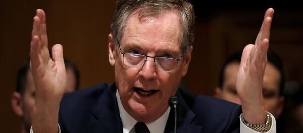 U.S. Trade Representative Robert Lighthizer testifies before a Senate Finance Committee hearing on President Trump's 2018 Trade Policy Agenda - 俄罗斯卫星通讯社