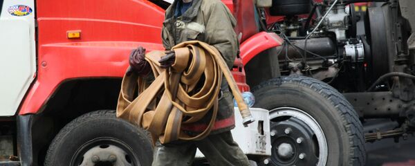 Во время тушения пожара в двухэтажном здании на Смоленской площади, где расположен игровой развлекательный центр - 俄罗斯卫星通讯社