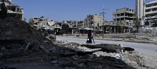 敘利亞軍方在杜邁爾鎮的武裝分子武器庫中發現美制導彈 - 俄羅斯衛星通訊社